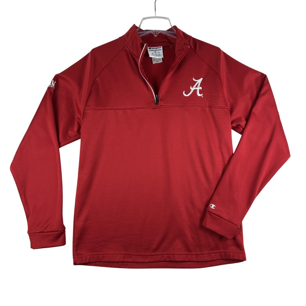 Alabama Crimson Tide Sweatshirt Mens Medium Red NCAA Football Champion 1/4 Zip